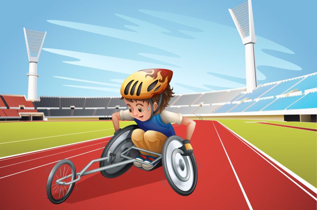 atleta paramlipico em cadeira de rodas